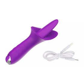 10 Freq Powerful Clitoral G spot Stimulator Tongue Vibrator Sex Toy - Purple