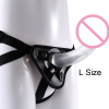 Men's Strap-on Realistic Dildo Pants for Men Double Dildos With Rings Man Strapon Harness Belt Adult Games Sex Toys - L and panty