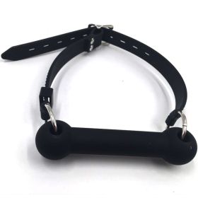 Bondage Silicone Dog Bone Ball Gag,Leash Chain Attached,Puppy Play Mouth Stuffed Stick Restraint Gag Slave Roleplay Sex Toy - 2