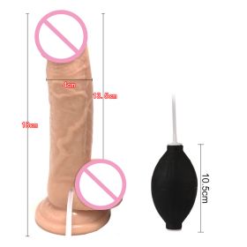 Ejaculating Realistic Spray Water Penis with Suction Cup for Women Big Dick Dildo Vagina Massager Masturbation Lesbain Sex Toy - S - Beige