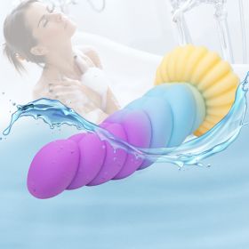 Colorful Silicone Threaded Anal Plug Buttplug for Men Women Masturbation Anal Dildos Soft Sex Toys Prostate Sex Shop Butt Plug - Colorful