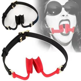 Deep Throat Blowjob Mouth Gag Expander,100% Medical Silicone Slave Gags,Bondage,Restraints,BDSM,Oral Sex Toys For Couple - Red