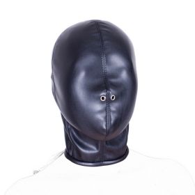 Bondage Restraints Slave RolePlay Hands Wrists Arm Leg Binder Hood Mask PU Leather Tight Single Glove Adult Game Sex Toys - head