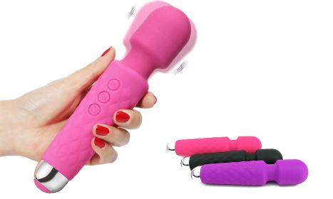 10 Frequency Magic Wand Powerful Vibrator Clitoris Simulator Vibrating Dildo - Purple