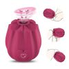 Sucking Rose Vibrating Stick Sexy Tongue Licking Rose Sucker Vibrating Stick Female Masturbation Device - Pink