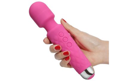 10 Frequency Magic Wand Powerful Vibrator Clitoris Simulator Vibrating Dildo - Pink