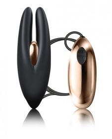 Rocks Off Mimosa Clitoral Vibrator Black Rose Gold - TCN-RK-10MIMRG