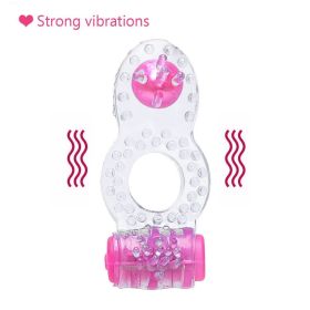 Longer Ejaculation Dual Pleasure Silicone Vibrator G-Spot Massager Clit Stimulator Penis Cock Ring Sex Toys For Men Male (Purple) - Purple