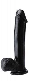 Basix Rubber 12 Inch Dong With Suction Cup Black - PD423123