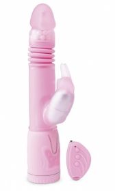 Remote Control Thrusting Rabbit Pearl Vibrator Pink - PD168011