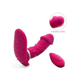 Smart Heating Wearable Vibrator Butterfly Clitoral Vibrator Double Vibrator Silicone Vibrator Adult Sex Toys Sex Stimulator  - Rose