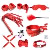 SM Bondage Restraint Set Sex Handcuffs Whip Anal Beads Butt Plug Anal Plug Bullet Vibrator Sex Toys for Woman Adult S&M Fetish - nylon-purple-7pcs