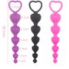 Soft Silicone Anal Beads Long Butt Plugs Ass Massage Heart Shape Anal Plug Dilator Adult Sexual Games Sex Toys for Gay Men Women - black