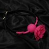 Silicone Rose Ball Gag Nipple Bondage Lace Flower Open Mouth Gags Oral Fixation Adult Sex Toys For Couples Adult BDSM Game - black