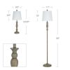 Modern Farmhouse 3-Pack Table and Floor Lamp Set, Wood - White