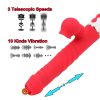 Heatable Tongue Licking Vibrator Sex Toys for Women G-spot Vagina Dildos Sucking Clitoral Stimulator Telescopic Dildo Vibrator - red