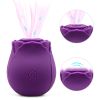 Mini Flower Women USB Charging G Spot Stimulator Quiet Vibrating Waterproof Electric Rose Vibrate Massaging Simulator for Pleasure, Tshirt - purple