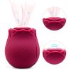 Mini Flower Women USB Charging G Spot Stimulator Quiet Vibrating Waterproof Electric Rose Vibrate Massaging Simulator for Pleasure, Tshirt - red