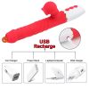 Heatable Tongue Licking Vibrator Sex Toys for Women G-spot Vagina Dildos Sucking Clitoral Stimulator Telescopic Dildo Vibrator - red