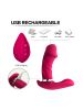 Smart Heating Wearable Vibrator Butterfly Clitoral Vibrator Double Vibrator Silicone Vibrator Adult Sex Toys Sex Stimulator  - Rose