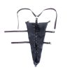 Bondage Restraints Slave RolePlay Hands Wrists Arm Leg Binder Hood Mask PU Leather Tight Single Glove Adult Game Sex Toys - Bundle thigh