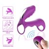 Semen lock ring silicone male vibrating penis ring sex toy  - purple