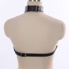 Women Bondage Body Harness Lingerie Goth Crop Tops Leather Bra Cage BDSM Collar Body Harness Belt Chain Slave Breasts Sex Toys - A