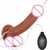 Ejaculating Realistic Spray Water Penis with Suction Cup for Women Big Dick Dildo Vagina Massager Masturbation Lesbain Sex Toy - L - Beige