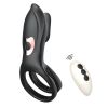 Remote Control Vibrating Penis Cock Ring Sex Toys Clitoris Vibrator Delay Male Lock Masturbator - black