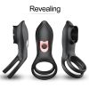 Remote Control Vibrating Penis Cock Ring Sex Toys Clitoris Vibrator Delay Male Lock Masturbator - black