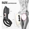 Remote Control Vibrating Penis Cock Ring Sex Toys Clitoris Vibrator Delay Male Lock Masturbator - black