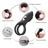 Remote Control Vibrating Penis Cock Ring Sex Toys Clitoris Vibrator Delay Male Lock Masturbator - black