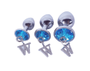 Opis â€šÃ„Ã¬ 3 piece luxury gem butt plug & anal training kit - Silver and blue