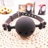 Soft Silicone Gag Ball BDSM Oral Bondage Gear Fetish Open Mouth Breathable Sex Toys For Couples Cosplay Slave Exotic Accessories - black-L