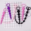 Soft Silicone Anal Beads Long Butt Plugs Ass Massage Heart Shape Anal Plug Dilator Adult Sexual Games Sex Toys for Gay Men Women - Pink