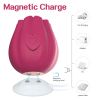 Sucking Rose Vibrating Stick Sexy Tongue Licking Rose Sucker Vibrating Stick Female Masturbation Device - Red