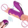 Semen lock ring silicone male vibrating penis ring sex toy  - purple