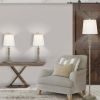 Modern Farmhouse 3-Pack Table and Floor Lamp Set, Wood - White