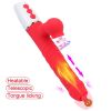 Heatable Tongue Licking Vibrator Sex Toys for Women G-spot Vagina Dildos Sucking Clitoral Stimulator Telescopic Dildo Vibrator - red