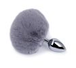 Detachable Anal Plug Real Bunny tail Smooth Touch Metal Butt Plug Tail Erotic BDSM Sex Toys for Woman Couples Adult Games - brown